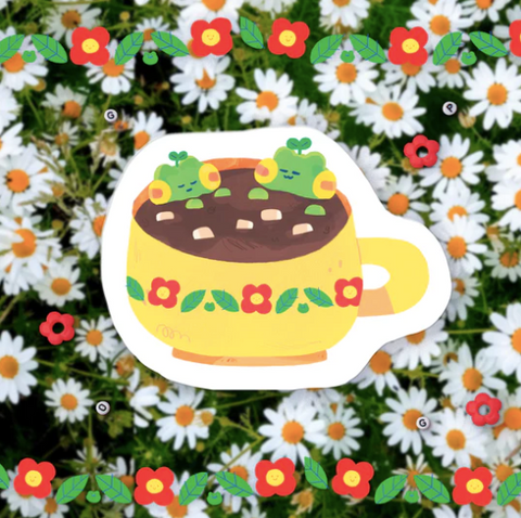 Froggy Hot Chocolate Hot Tub Sticker