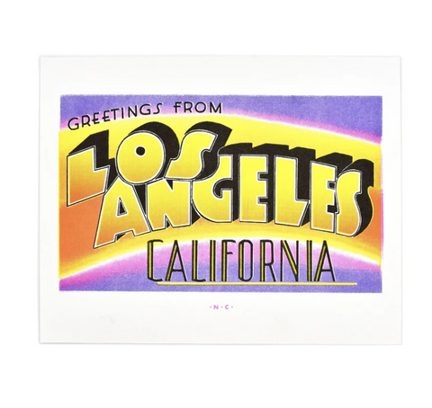 Greetings from: Los Angeles - Risograph Card