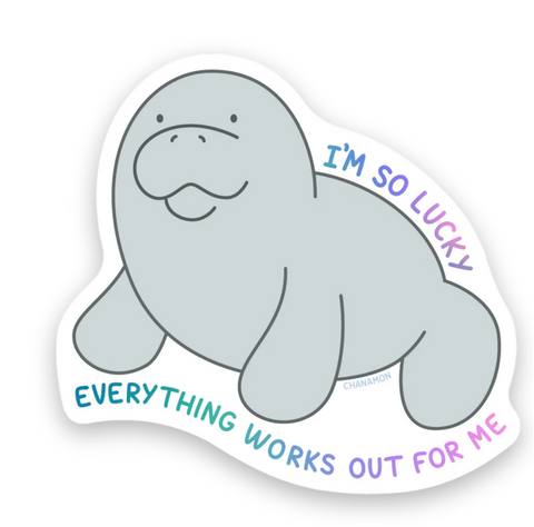 Manifesting Manatee Lucky Sticker