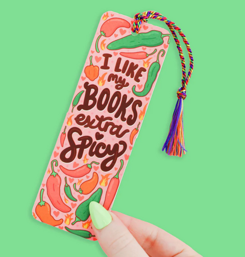 Like My Books Spicy Hot Peppers Bookmark with Tassel