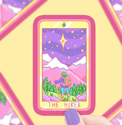 The Hiker Tarot Vinyl Sticker