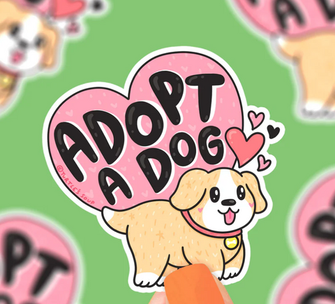 Adopt A Dog Vinyl Sticker