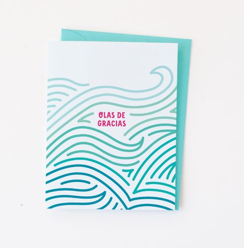 Olas de Gracias Spanish Thank You Card