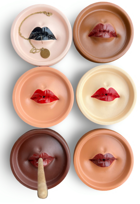 Lips Concrete Incense Burner - Espresso