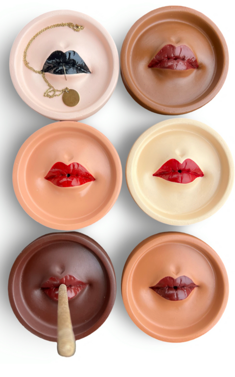 Lips Concrete Incense Burner - Golden Fair