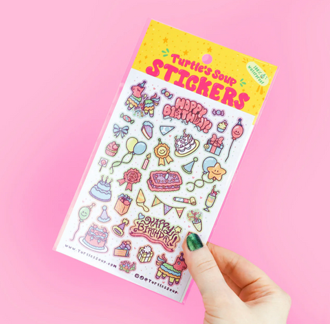 Birthday Stuff Vinyl Sticker Sheet