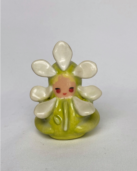 Artisanal Handmade + Painted Daisy Incense Bean