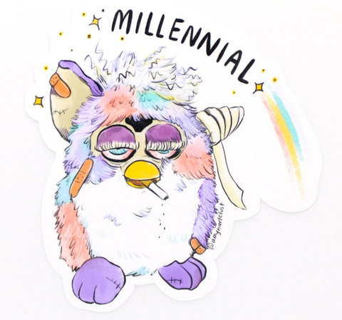 Millennial Furby Vinyl Sticker