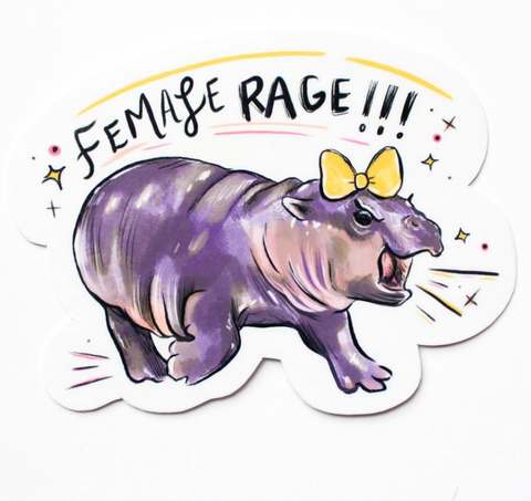 MooDeng Female Rage Vinyl Sticker
