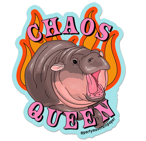 Chaos Queen Hippo Sticker