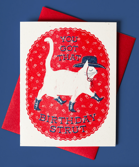 Birthday Strut Risograph Card