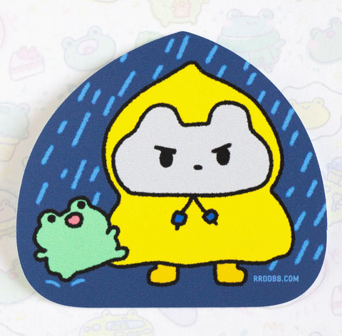 Bunny Rain Coat Vinyl Sticker