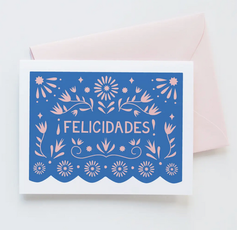 Papel Picado Felicidades Card | Spanish Congratulations