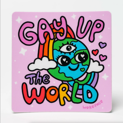 Gay Up The World Sticker