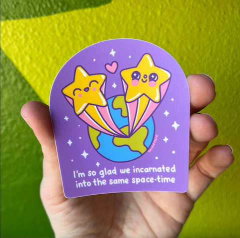 Space Time Star Babes Sticker
