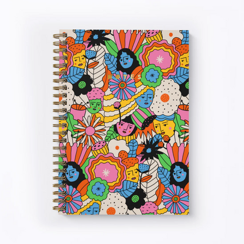 Mellow Petals - Large Spiral Notebook