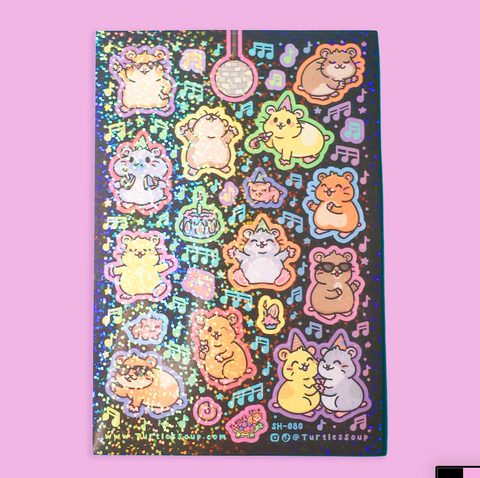 Hamster Dance Party Sticker Sheet