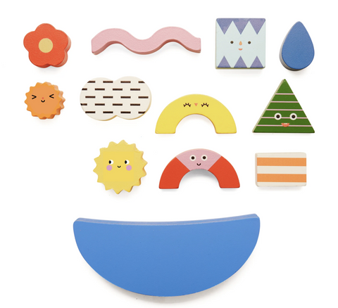 Kidoki Teeter Totter Shapes Wooden Balance Game