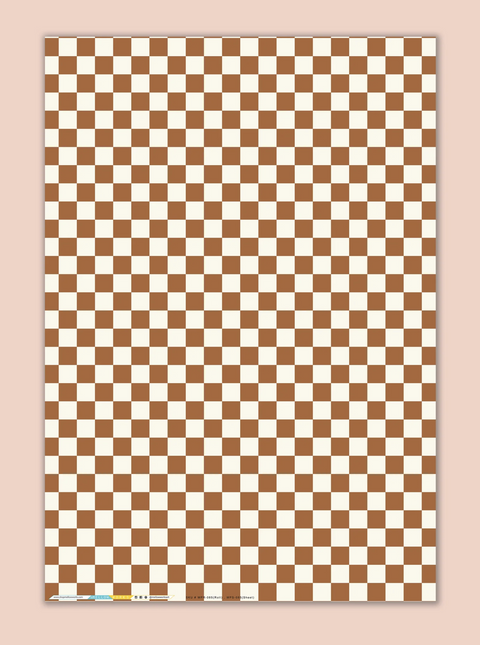 BROWN CHECKERBOARD Gift Wrap Sheets