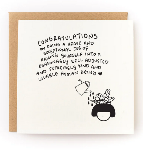 Congrats On Raising Yourself Letterpress Card