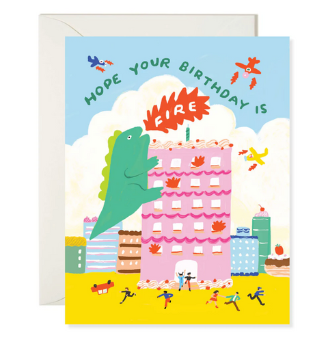 Godzilla Fire Birthday Card