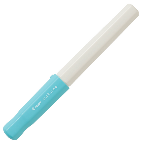 Pilot Kakuno Fountain Pen, White Barrel Turquoise Cap - Fine Nib