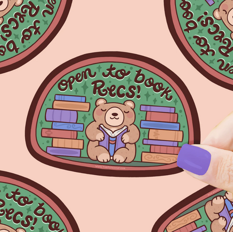 Open to Book Recs Vinyl Sticker