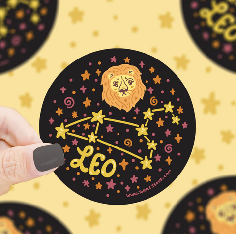 Leo Constellation Zodiac Holographic Vinyl Sticker