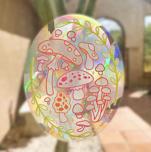 Mushrooms Suncatcher Sticker