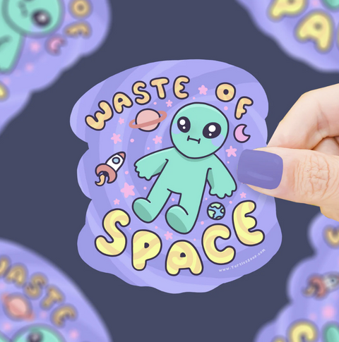 Waste of Space Alien Vinyl Sticker