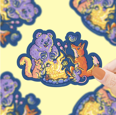 Campfire Critters Wildlife Vinyl Sticker
