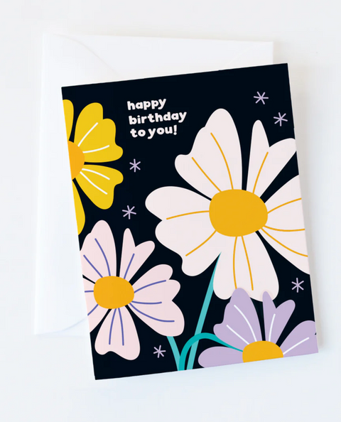 Night Blooms Floral Greeting Card