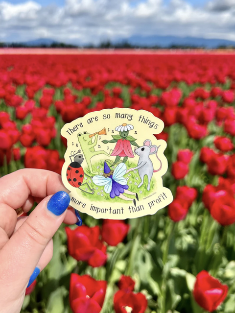 More Important Than Profits Sticker