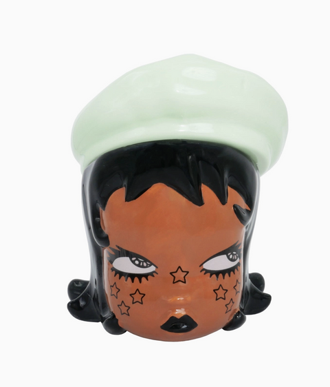 Ramona Ceramic Storage Jar - Green Beret