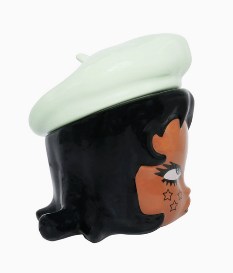 Ramona Ceramic Storage Jar - Green Beret