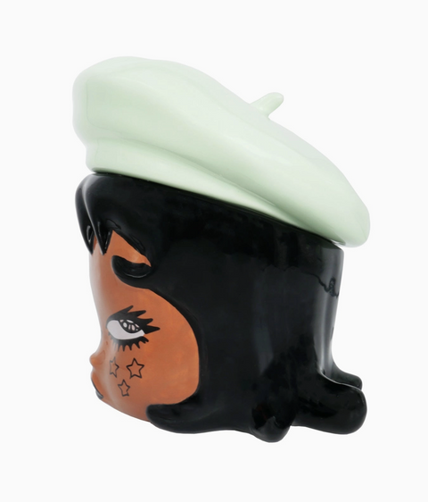 Ramona Ceramic Storage Jar - Green Beret