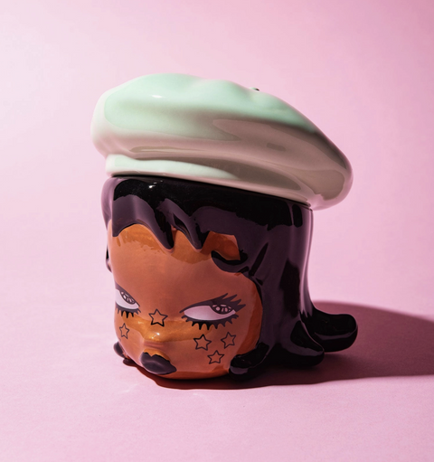 Ramona Ceramic Storage Jar - Green Beret