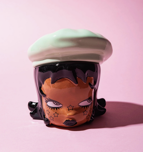 Ramona Ceramic Storage Jar - Green Beret