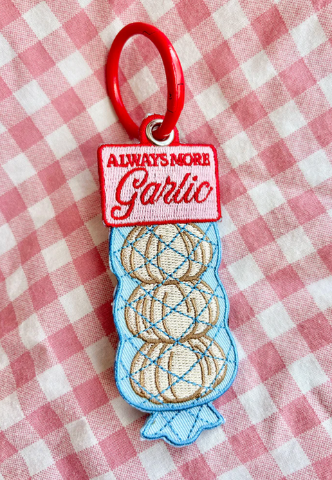 Always More GARLIC Embroidered Keychain