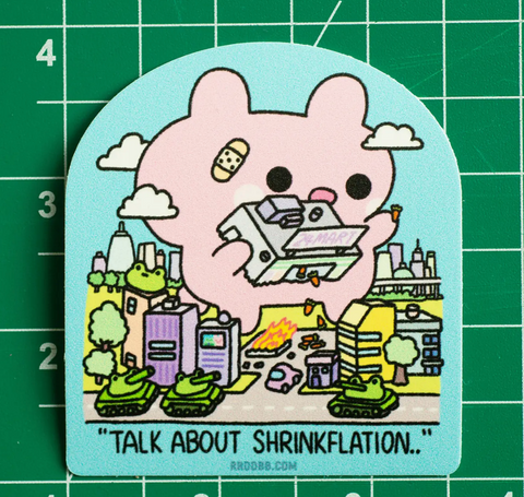 Big Bunny Shrinkflation Vinyl Sticker