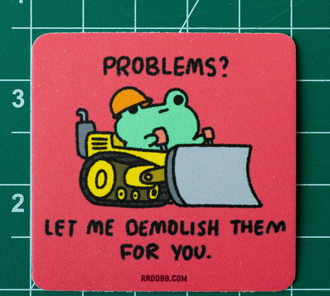 Bulldozer Frog Sticker