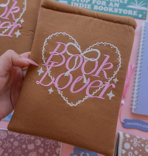Book Lover Embroidered Book/Kindle Sleeve