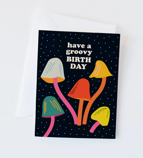 Groovy Mushroom Birthday Card