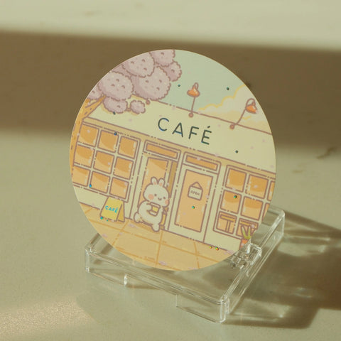 Morning Cafe-California Series Die Cut Sticker
