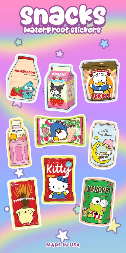 Snack Sticker Sheet Snacks Sticker Sheet – Be Nice Have Fun