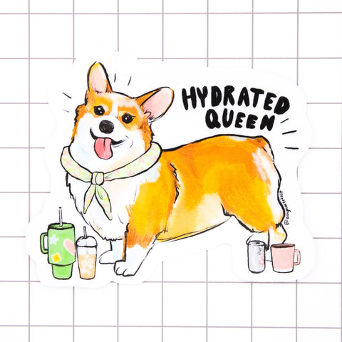 Hydrated Corgi Vinyl Sticker