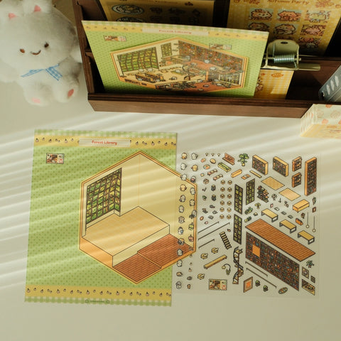 Scene Sticker Diy Kit - Forest Library