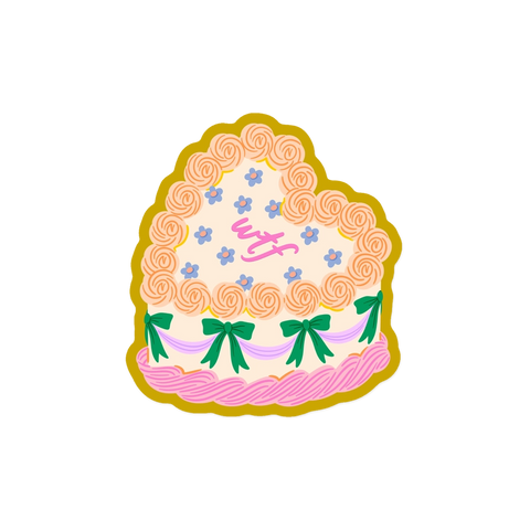 wtf Vintage Cake Sticker