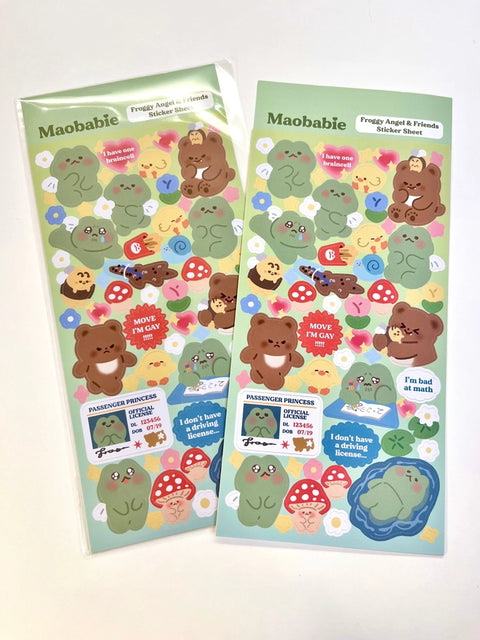 Sticker Sheet - Froggy Angel & Friends