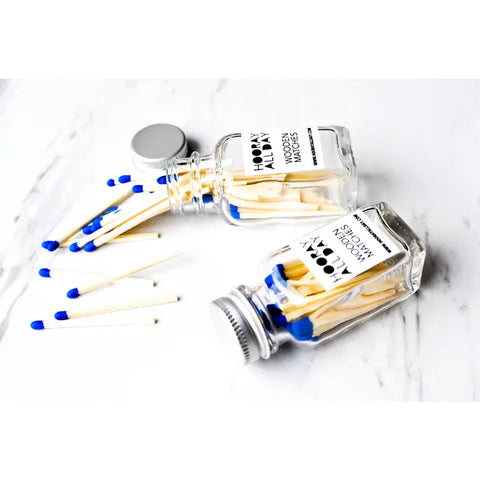 Colorful Wooden Matches in Little Glass Bottle